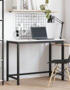 vidaXL Маса Бяло 100 x 50 x 77 см Инженерна дървесина и стомана