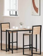 vidaXL Маса Естествен 100 x 50 x 77 см Инженерна дървесина и стомана