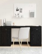vidaXL Маса с шкаф Черния дъб Инженерна дървесина 1545 x 50 x 75 см