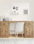 vidaXL Маса с шкаф Дъб Инженерна дървесина 1545 x 50 x 75 см