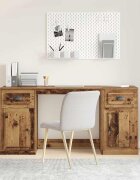 vidaXL Маса с шкаф Старо дърво Инженерна дървесина 1545 x 50 x 75 см