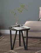 vidaXL Маса за чай черна Ø35 см МДФ