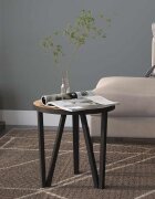 vidaXL Маса за чай черно и жълто Ø35 см МДФ