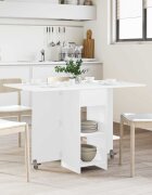 vidaXL Маса за хранене 115 x 70 x 75 см Инженерна дървесина Бяло