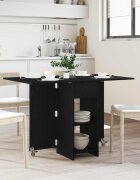 vidaXL Маса за хранене 115 x 70 x 75 см Инженерна дървесина Черен дъб