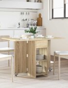 vidaXL Маса за хранене 115 x 70 x 75 см Инженерна дървесина Дъб сонома