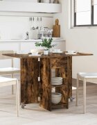 vidaXL Маса за хранене 115 x 70 x 75 см Инженерна дървесина Опушен дъб