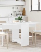 vidaXL Маса за хранене 138 x 70 x 735 см Инженерна дървесина Бяло
