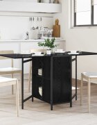 vidaXL Маса за хранене 144 x 60 x 75 см Инженерна дървесина Черен дъб