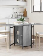 vidaXL Маса за хранене 144 x 60 x 75 см Инженерна дървесина Сив Сонома