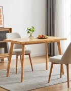 vidaXL Маса за хранене Естествен 100 х 55 х 75 см