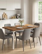 vidaXL Маса за хранене с жив ръб 140 x 90 x 75 см Натурално