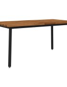 vidaXL Маса за хранене с жив ръб 160 x 70 x 75 см Натурално