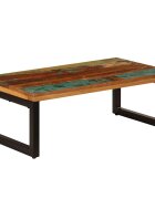 vidaXL Маса за кафе 100x50x35 см регенерирано дърво масив и стомана