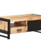 vidaXL Маса за кафе 100x50x40 см грубо мангово дърво