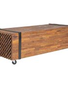 vidaXL Маса за кафе 110x45x38 cм тиково дърво масив