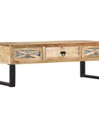 vidaXL Маса за кафе 110x50x38 см мангово дърво масив