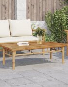 vidaXL Маса за кафе 110x55x35 см бамбук