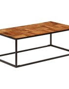 vidaXL Маса за кафе 110x60x40 см акациево дърво масив и стомана