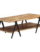 vidaXL Маса за кафе 115x60x40 см мангово дърво масив