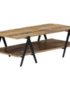 vidaXL Маса за кафе 115x60x40 см регенерирано дърво масив