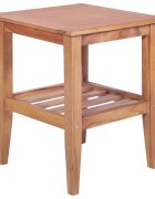 vidaXL Маса за кафе 40x40x50 см квадратна тиково дърво масив