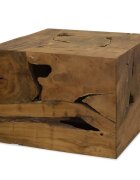 vidaXL Маса за кафе 50x50x35 см естествена тикова дървесина кафява