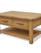 vidaXL Маса за кафе 88x53x45 см дъбов масив