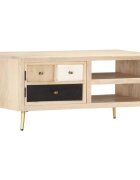 vidaXL Маса за кафе 90x45x40 см мангово дърво масив