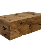 vidaXL Маса за кафе 90x50x30 см естествена тикова дървесина кафява
