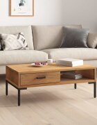 vidaXL Маса за кафе 90x50x35 см борово дърво масив