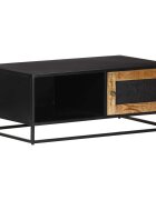 vidaXL Маса за кафе 90x50x35 см грубо мангово дърво масив