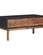 vidaXL Маса за кафе 90x50x40 см акация масив и МДФ