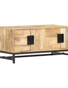 vidaXL Маса за кафе 90x55x40 см мангово дърво масив
