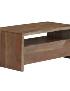 vidaXL Маса за кафе акация масив с естествен ръб 90x50x40 см сива