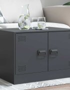 vidaXL Маса за кафе антрацит 67x50x44 см стомана