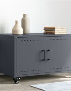 vidaXL Маса за кафе антрацит 68x50x435 см стомана