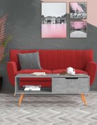 vidaXL Маса за кафе бетонно сива 100x495x43 см инженерно дърво