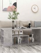 vidaXL Маса за кафе бетонно сива 100x50x40 см инженерно дърво