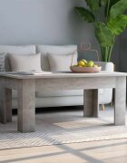 vidaXL Маса за кафе бетонно сива 100x60x42 см инженерно дърво