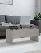 vidaXL Маса за кафе бетонно сива 102x505x465 см инженерно дърво