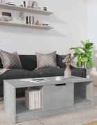 vidaXL Маса за кафе бетонно сива 102x50x36 см инженерно дърво
