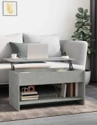 vidaXL Маса за кафе бетонно сива 102x50x525 см инженерно дърво