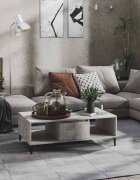 vidaXL Маса за кафе бетонно сива 1035x60x35 см инженерно дърво