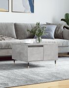 vidaXL Маса за кафе бетонно сива 55x55x365 см инженерно дърво
