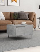 vidaXL Маса за кафе бетонно сива 55x55x365 см инженерно дърво