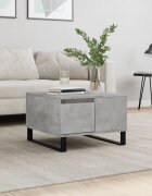 vidaXL Маса за кафе бетонно сива 55x55x365 см инженерно дърво