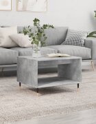 vidaXL Маса за кафе бетонно сива 60x50x40 см инженерно дърво