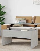 vidaXL Маса за кафе бетонно сива 80x505x415 см инженерно дърво
