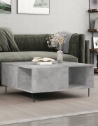 vidaXL Маса за кафе бетонно сива 80x80x365 см инженерно дърво